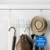 Mainstays Over-the-Door 6-Hook Rack, Satin Nickel Finish, No-Drill Storage for Towels, Robes, and Clothes
