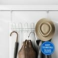 Mainstays Over-the-Door 6-Hook Rack, Satin Nickel Finish, No-Drill Storage for Towels, Robes, and Clothes