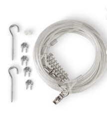 Vibrant Life Vinyl-Covered Trolley Cable Tie-Out for Dogs, x-Large, 60' with 10' Runner