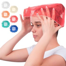 Red Bouffant Caps 18 Inch. Pack of 100 Non Woven Hair Caps with Elastic Band. Breathable Disposable Polypropylene Hats. Unisex Protective Hair Covers