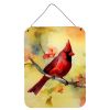 NEW Cardinal Wall or Door Hanging Prints Aluminum Metal Sign Kitchen Wall Bar Bathroom Plaque Home Decor Front Door Plaque, 12x16, Multicolor