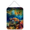 NEW Loggerhead Sea Turtle Wall or Door Hanging Prints Aluminum Metal Sign Kitchen Wall Bar Bathroom Plaque Home Decor Front Door Plaque, 12x16