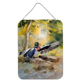 NEW Wood Duck Wall or Door Hanging Prints Aluminum Metal Sign Kitchen Wall Bar Bathroom Plaque Home Decor Front Door Plaque, 12x16, Multicolor
