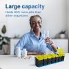 Extra Large Weekly Pill Organizer 2 Times a Day XL Pill Case Yellow Blue Am Pm Big Pill Box 7 Day Oversized Daily Vitamin Organizer Jumbo Pill Contain