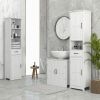 Kleankin Slim Bathroom Storage Cabinet, Tall Linen Tower with Open Shelf, Drawer, Recessed Doors & Adjustable Shelves, White