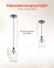 VEVOR Pendant Light 1-Light Pendant Lighting with Glass Shade Adjustable Height