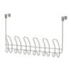 Mainstays Over-the-Door 6-Hook Rack, Satin Nickel Finish, No-Drill Storage for Towels, Robes, and Clothes