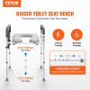 VEVOR Raised Toilet Seat, 7-Position Height Adjustment 19.3" - 25.2", 350lbs Weight Capacity, with Comfort Padded Aluminum Frame