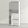 HOMCOM Farmhouse Over the Toilet Cabinet with Barn Doors, Over the Toilet Storage Cabinet with Adjustable Shelf, White