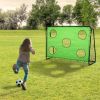 Soozier 8 x 3ft Soccer Goal Target Goal 2 in 1 Design Indoor Outdoor Backyard with All Weather Polyester Net Best Gift
