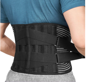 Breathable Abdomen Support Belt Compression Waist Fixed Training Belt (Option: Black-XXL)