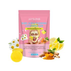 Jaysuing Kojic Acid Turmeric Balancing Water & Oil Cleansing Pad Gently Cleanses The Skin, Exfoliates The Skin, Gently Purifies And Soothes The S (Option: 3pcs)