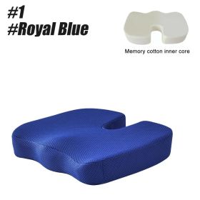 1Pcs Coccyx Seat Cushion Memory Foam U-Shaped Pillow for Chair Cushion Pad Car Office for Tailbone Pain Massage Pillow (Color: 1-Royal Blue)