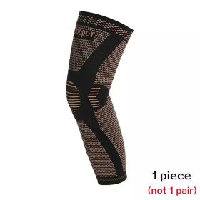 Copper Full Leg Sleeves Long Compression Knee Support Protect Leg for Man Women Basketball, Arthritis Cycling Sport Football Gym (Color: 1 PCS, size: XXL)