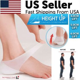 Concealed Footbed Enhancers Invisible Height Increase Silicone Insoles Pads USA (size: 5CM Lift)