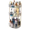 3 Tier Rotating Makeup Organizer 360° Spinning Perfume Cosmetic Storage Tray 55LBS Load Countertop Shelves for Lotion Lipstick