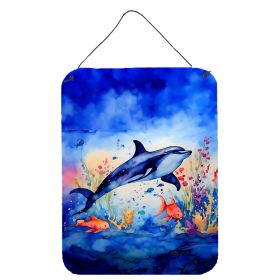 NEW Dolphin Wall or Door Hanging Prints Aluminum Metal Sign Kitchen Wall Bar Bathroom Plaque Home Decor Front Door Plaque, 12x16, Multicolor (Default: Default)